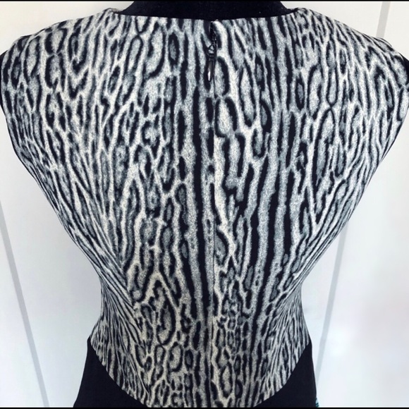 BCBGMaxAzria “Lillian” Animal Print-Blocked Dress - Picture 5 of 8